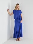 Zest Linen Blend Draw Hem Top, Cobalt product photo View 03 S