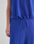 Zest Linen Blend Draw Hem Top, Cobalt product photo View 05 S