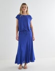 Zest Linen Blend Swirl Maxi Skirt, Cobalt product photo View 03 S
