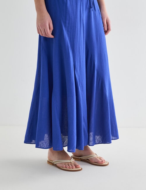 Zest Linen Blend Swirl Maxi Skirt, Cobalt product photo View 05 L