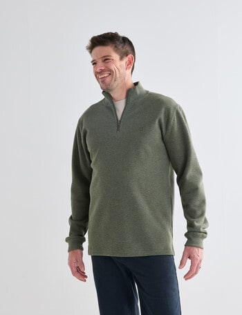 Chisel Lewis FR Fleece 1/4 Zip Jumper, Sage Marle product photo