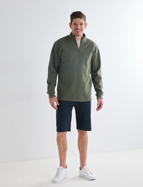 Chisel Lewis FR Fleece 1/4 Zip Jumper, Sage Marle product photo View 03 L