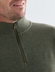 Chisel Lewis FR Fleece 1/4 Zip Jumper, Sage Marle product photo View 04 S