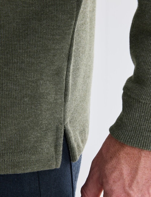 Chisel Lewis FR Fleece 1/4 Zip Jumper, Sage Marle product photo View 05 L