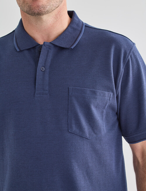 Chisel Tipped Polo Shirt, Denim product photo View 05 L