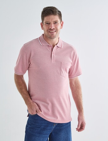 Chisel Tipped Polo Shirt, Peach product photo