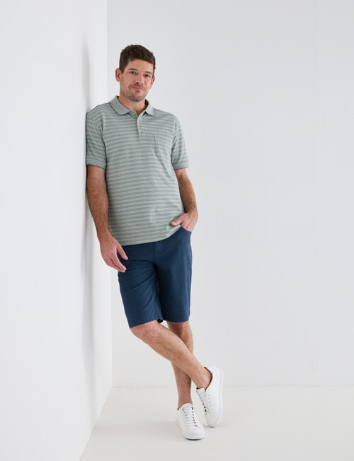 Chisel 2-Colour Stripe Short Sleeve Pique Polo Shirt, Sage product photo View 03 L