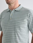 Chisel 2-Colour Stripe Short Sleeve Pique Polo Shirt, Sage product photo View 05 S