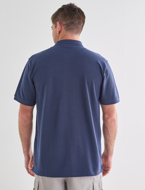 Chisel Tipped Polo Shirt, Denim product photo View 02 L