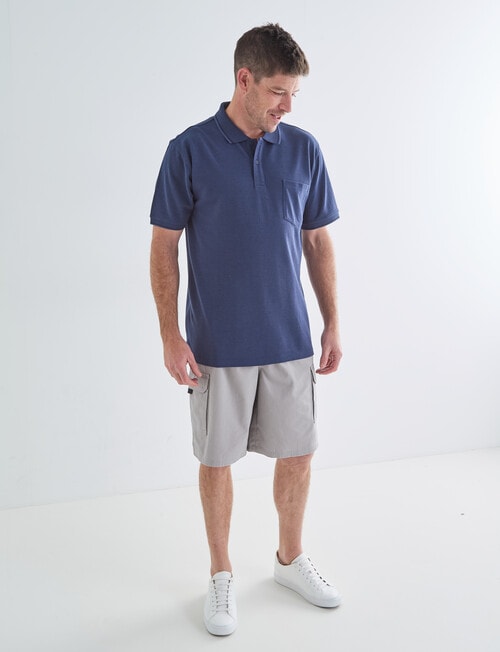 Chisel Tipped Polo Shirt, Denim product photo View 03 L