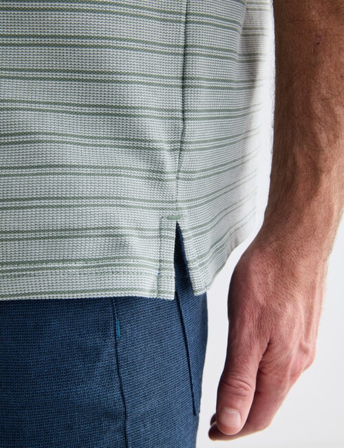 Chisel 2-Colour Stripe Short Sleeve Pique Polo Shirt, Sage product photo View 04 L