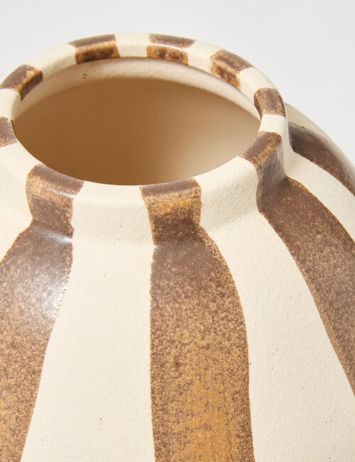 M&Co Lola Stripe Vase, Cocoa product photo View 03 L
