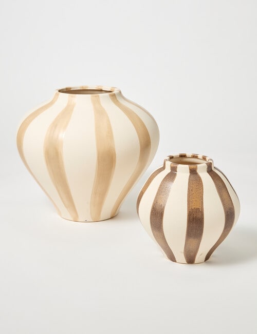 M&Co Lola Stripe Vase, Cocoa product photo View 04 L