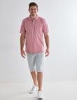 Chisel 2-Colour Stripe Short Sleeve Pique Polo Shirt, Peach product photo View 03 S