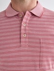 Chisel 2-Colour Stripe Short Sleeve Pique Polo Shirt, Peach product photo View 04 S