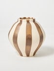 M&Co Lola Stripe Vase, Cocoa product photo
