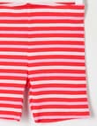 Mac & Ellie Stripe Rib Bike Short, Pink & Red product photo View 02 S