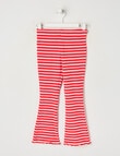 Mac & Ellie Stripe Rib Flare Legging, Pink & Red product photo