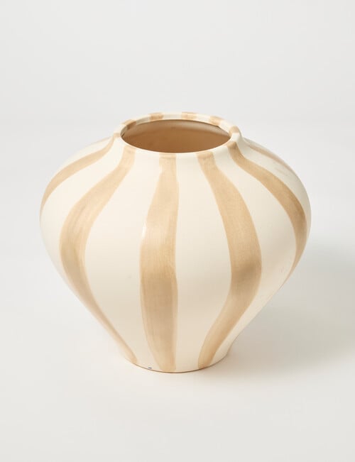 M&Co Lola Stripe Vase, Sand product photo View 02 L
