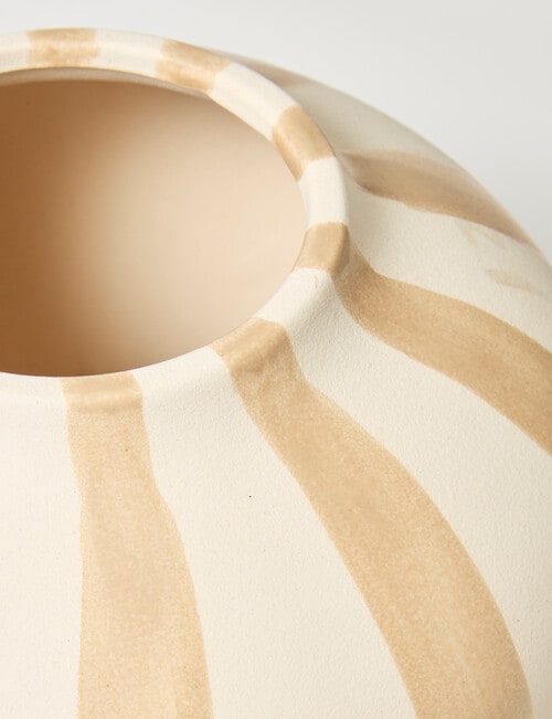 M&Co Lola Stripe Vase, Sand product photo View 03 L