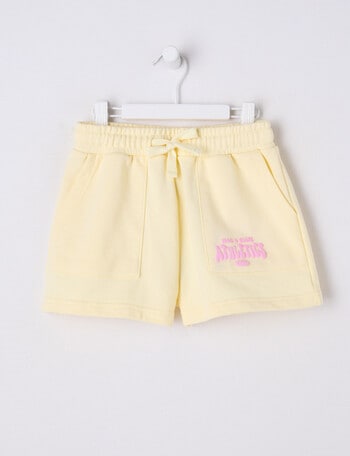 Mac & Ellie Athletics Club Knit Short, Lemon & Candy Pink product photo