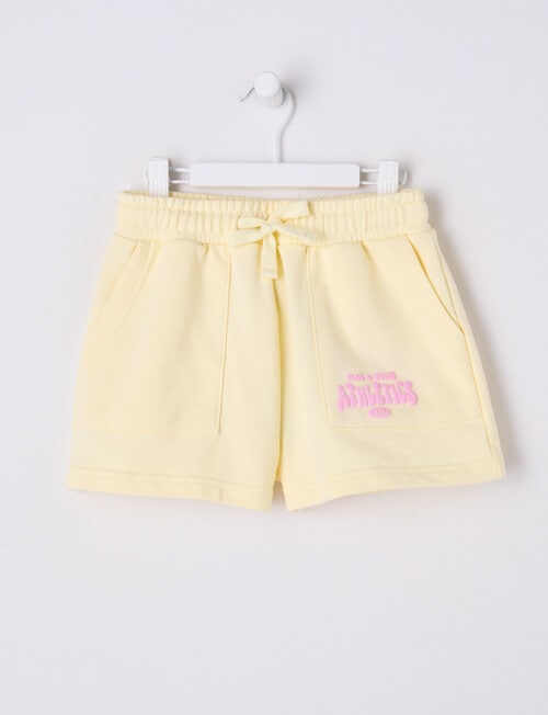 Mac & Ellie Athletics Club Knit Short, Lemon & Candy Pink product photo