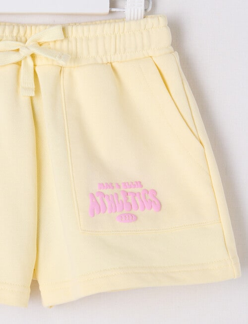 Mac & Ellie Athletics Club Knit Short, Lemon & Candy Pink product photo View 02 L