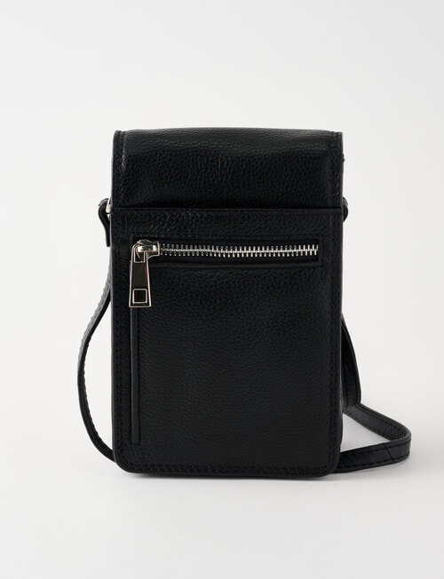 Carte Leather Small Crossbody Bag, Black product photo View 02 L