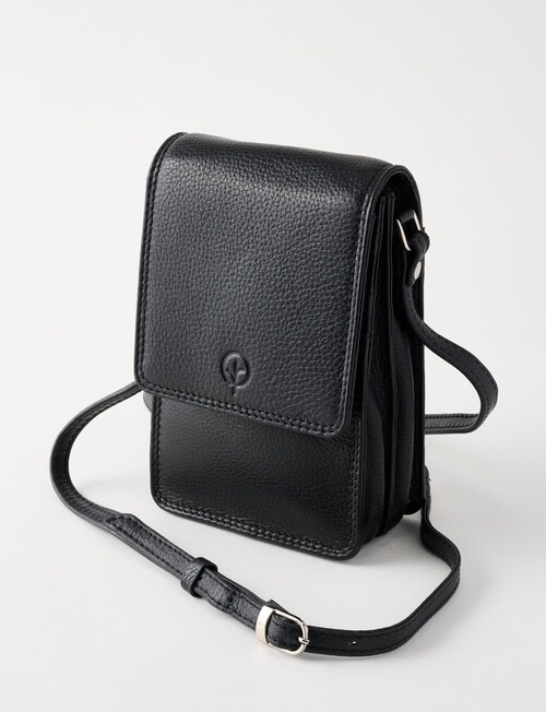 Carte Leather Small Crossbody Bag, Black product photo View 03 L