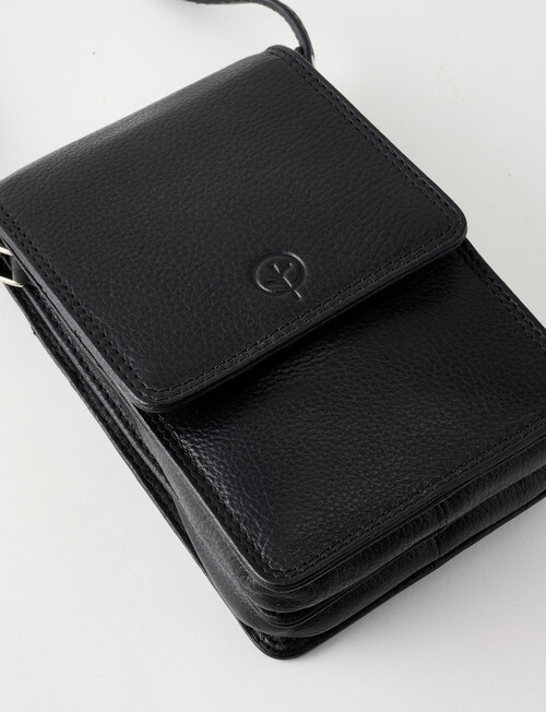 Carte Leather Small Crossbody Bag, Black product photo View 05 L