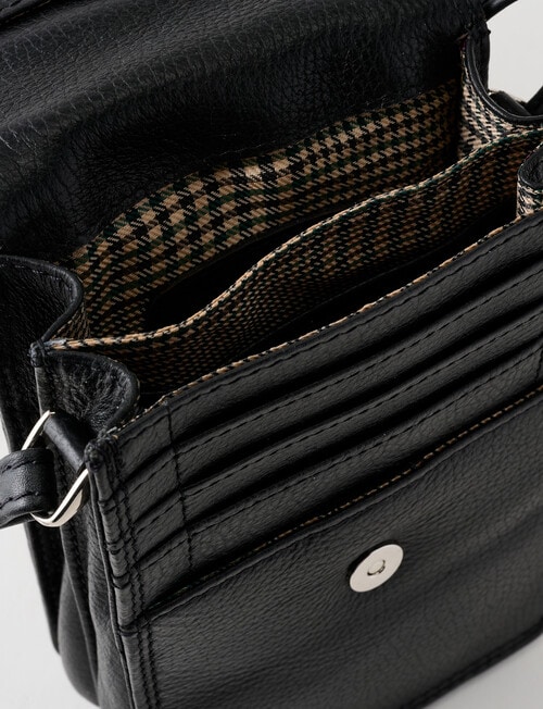 Carte Leather Small Crossbody Bag, Black product photo View 06 L
