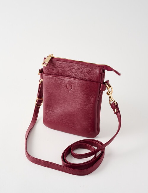 Carte Carte Leather Medium Crossbody Bag, Merlot product photo View 03 L