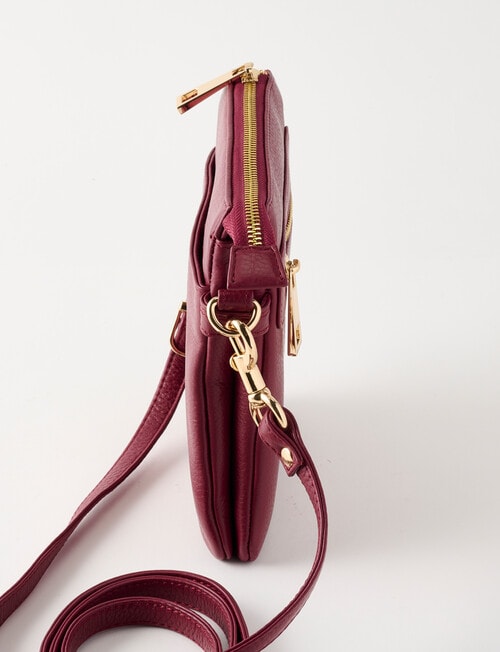 Carte Carte Leather Medium Crossbody Bag, Merlot product photo View 04 L