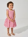 Teeny Weeny Girls Linen Blend Pinny, Red Check product photo