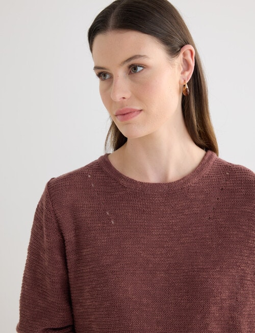 Jigsaw Sonar Short Sleeve Sweater, Mocha product photo View 06 L