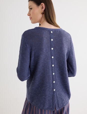 Jigsaw Sonar Short Sleeve Sweater, Biro Blue product photo