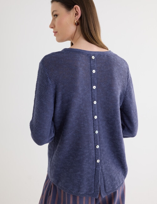 Jigsaw Sonar Short Sleeve Sweater, Biro Blue product photo