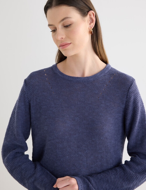 Jigsaw Sonar Short Sleeve Sweater, Biro Blue product photo View 04 L