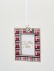 Christmas Shop Photo Frame Metal Ornament, Rectangle Tartan product photo View 02 S