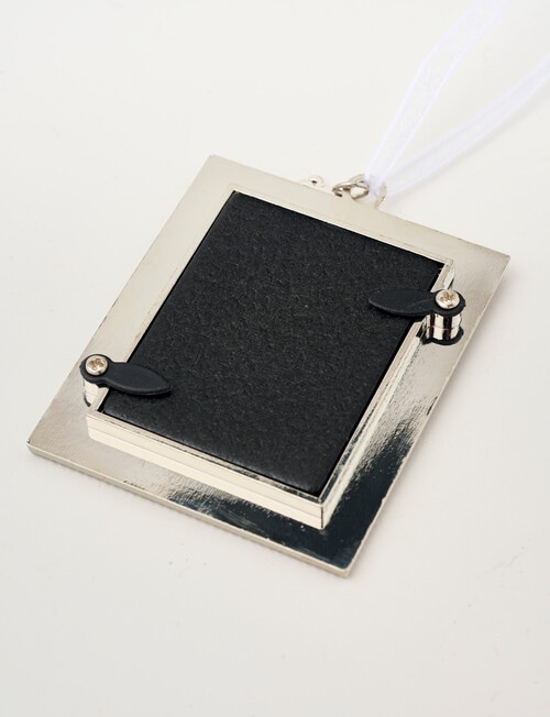 Christmas Shop Photo Frame Metal Ornament, Rectangle Tartan product photo View 04 L