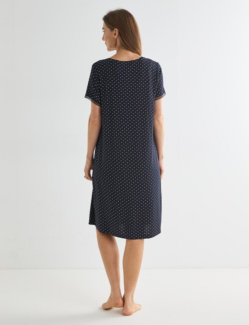 Ruby & Bloom V-Neck Nightie, Navy Spot product photo View 02 L