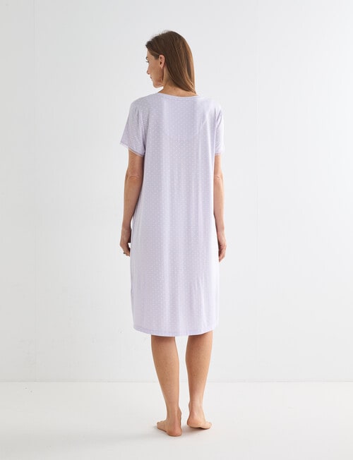 Ruby & Bloom V-Neck Nightie, Lilac Spot product photo View 02 L