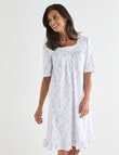 Ruby & Bloom Short Sleeve Nightie, Lilac Print, 10-20 product photo