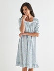 Ruby & Bloom Short Sleeve Nightie, Mint Print, 10-20 product photo