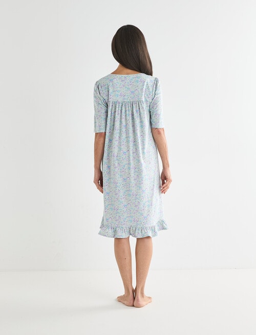 Ruby & Bloom Short Sleeve Nightie, Mint Print, 10-20 product photo View 02 L