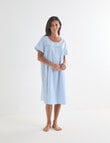 Ruby & Bloom Short Sleeve Hailspot Nightie, Pale Blue, 10-20 product photo View 03 S