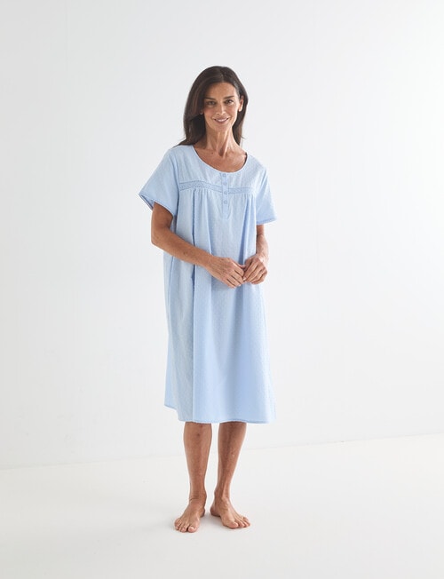 Ruby & Bloom Short Sleeve Hailspot Nightie, Pale Blue, 10-20 product photo View 03 L