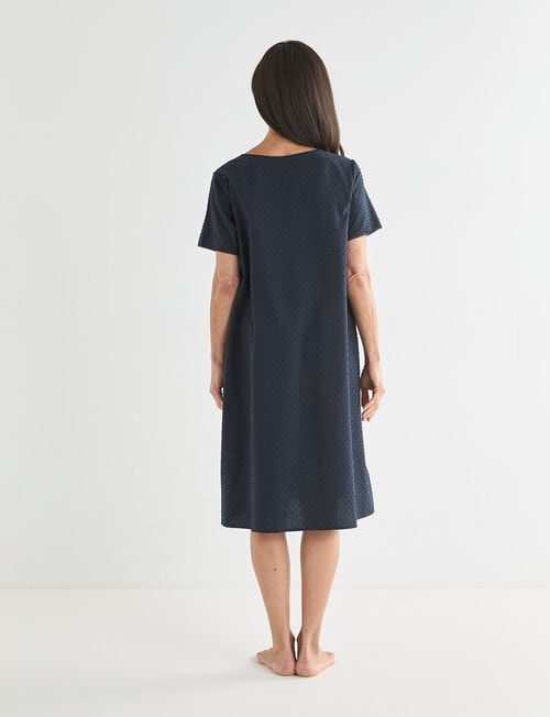Ruby & Bloom Short Sleeve Hailspot Nightie, Navy, 10-20 product photo View 02 L