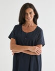 Ruby & Bloom Short Sleeve Hailspot Nightie, Navy, 10-20 product photo View 04 S