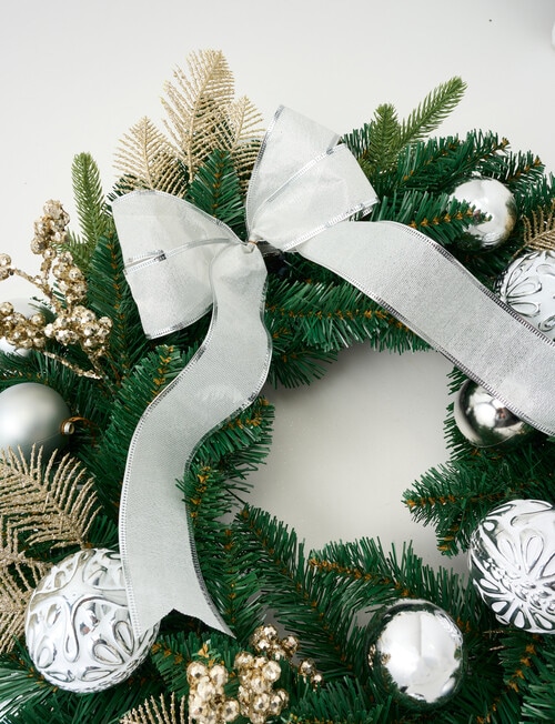 Christmas Shop Bow Wreath, White, 61cm product photo View 02 L